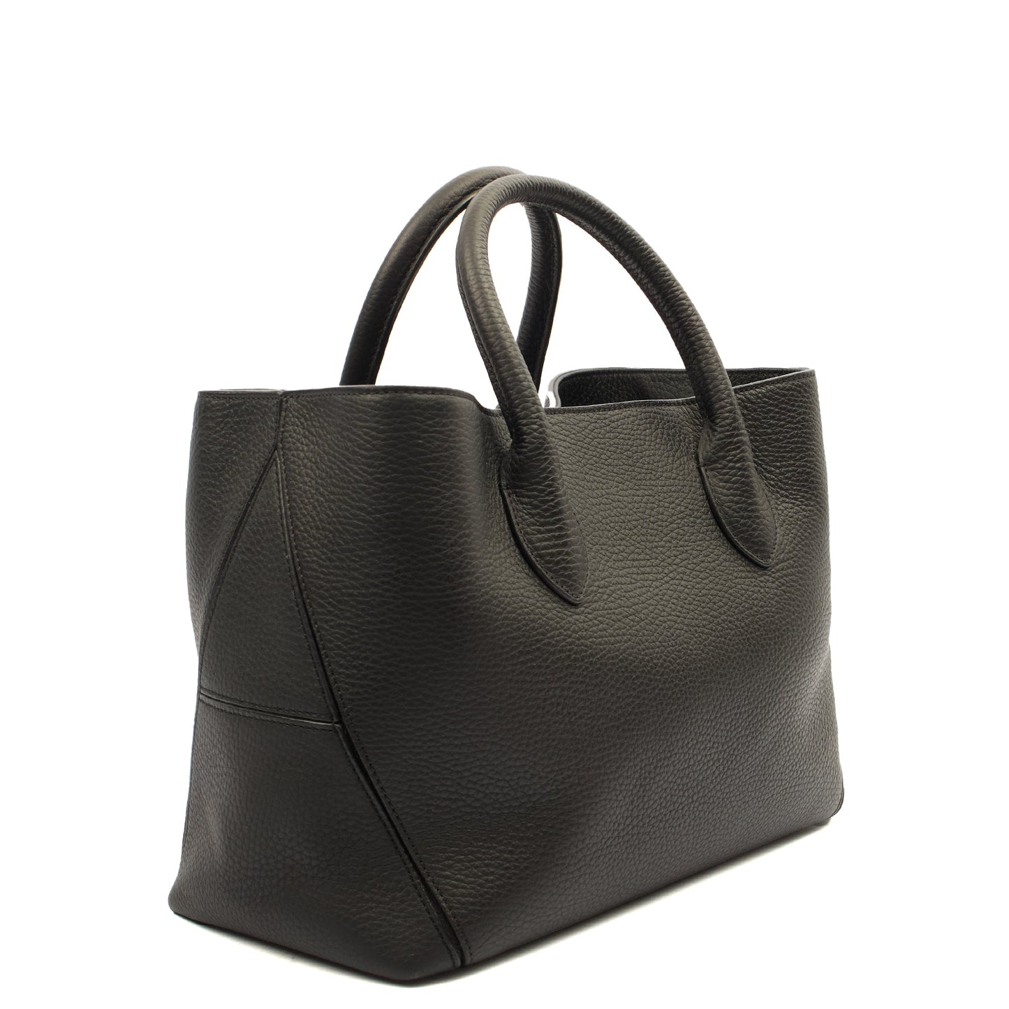 Aspinal of London Tote London Tote - Midi in Black, Leather — Side View