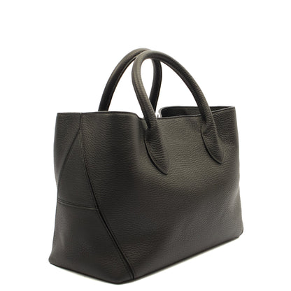 Aspinal of London Tote London Tote - Midi in Black, Leather — Side View