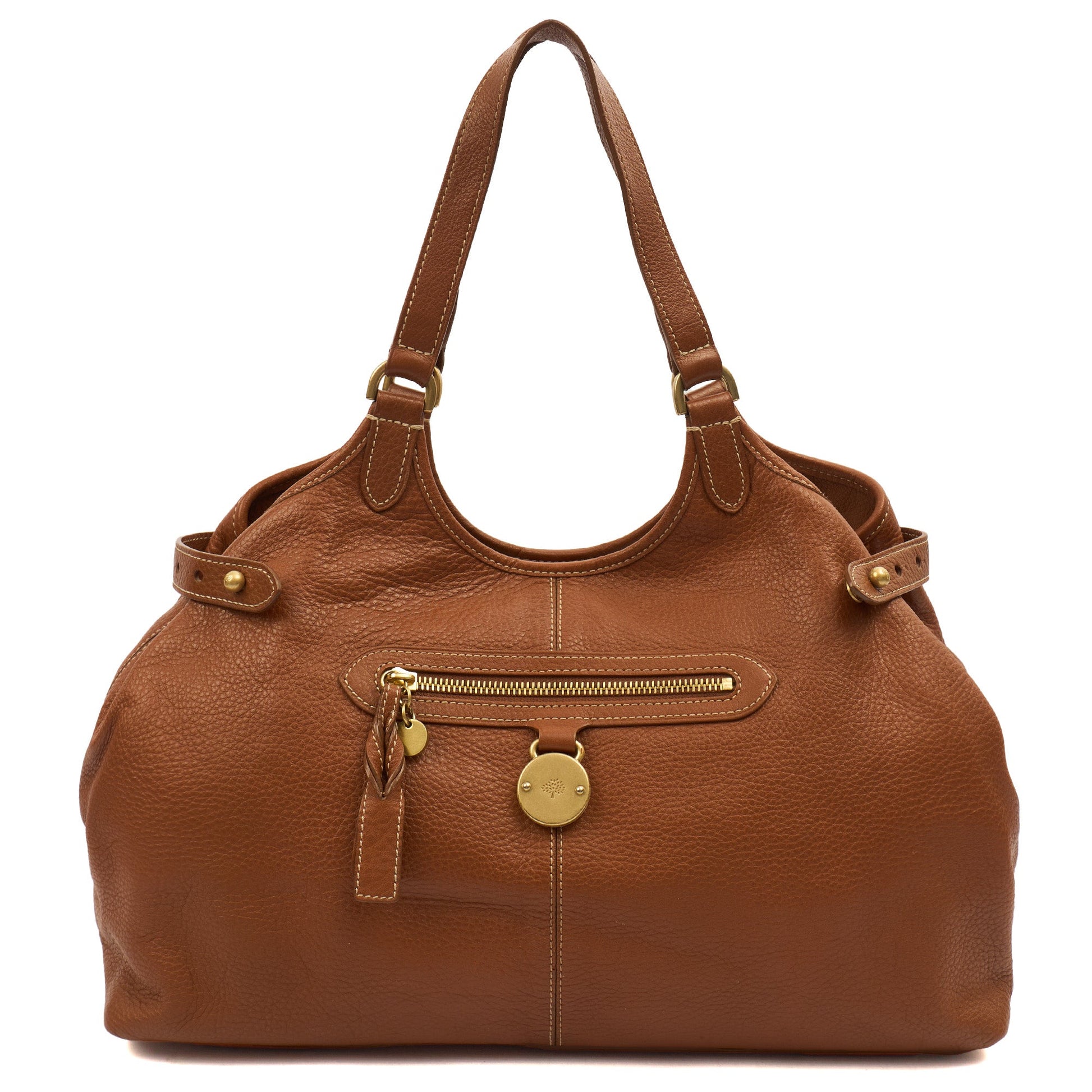 Mulberry Tote Somerset Tote in Oak, Calfskin Leather — Front View
