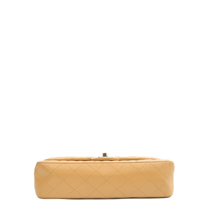 Chanel Shoulder Bag Classic Double Flap - Medium in Neutral, Lambskin Leather — Alternate View 16