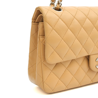 Chanel Shoulder Bag Classic Double Flap - Medium in Neutral, Lambskin Leather — Alternate View 19
