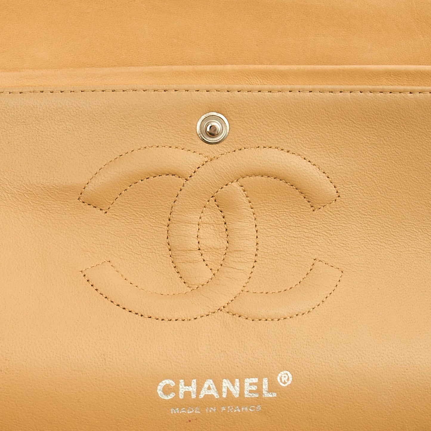 Chanel Shoulder Bag Classic Double Flap - Medium in Neutral, Lambskin Leather — Alternate View 23