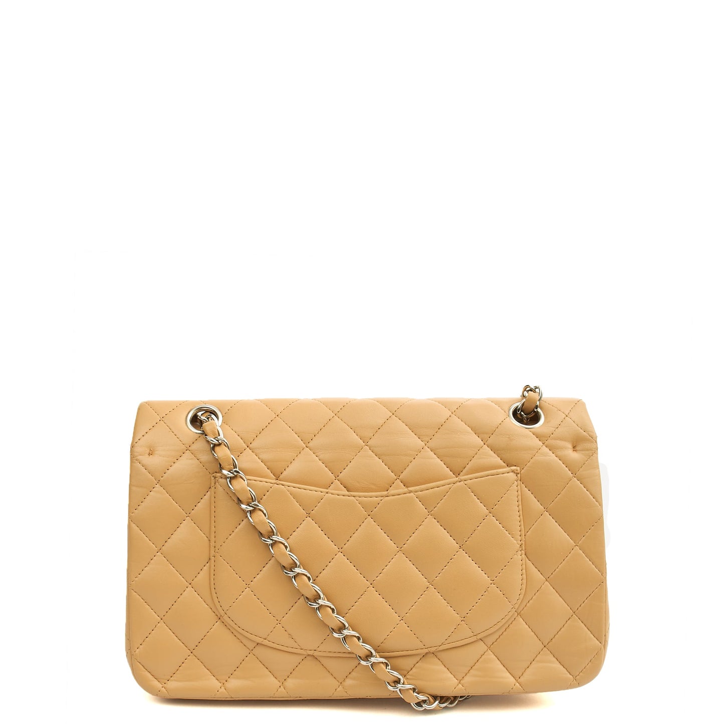 Chanel Shoulder Bag Classic Double Flap - Medium in Neutral, Lambskin Leather — Alternate View 15