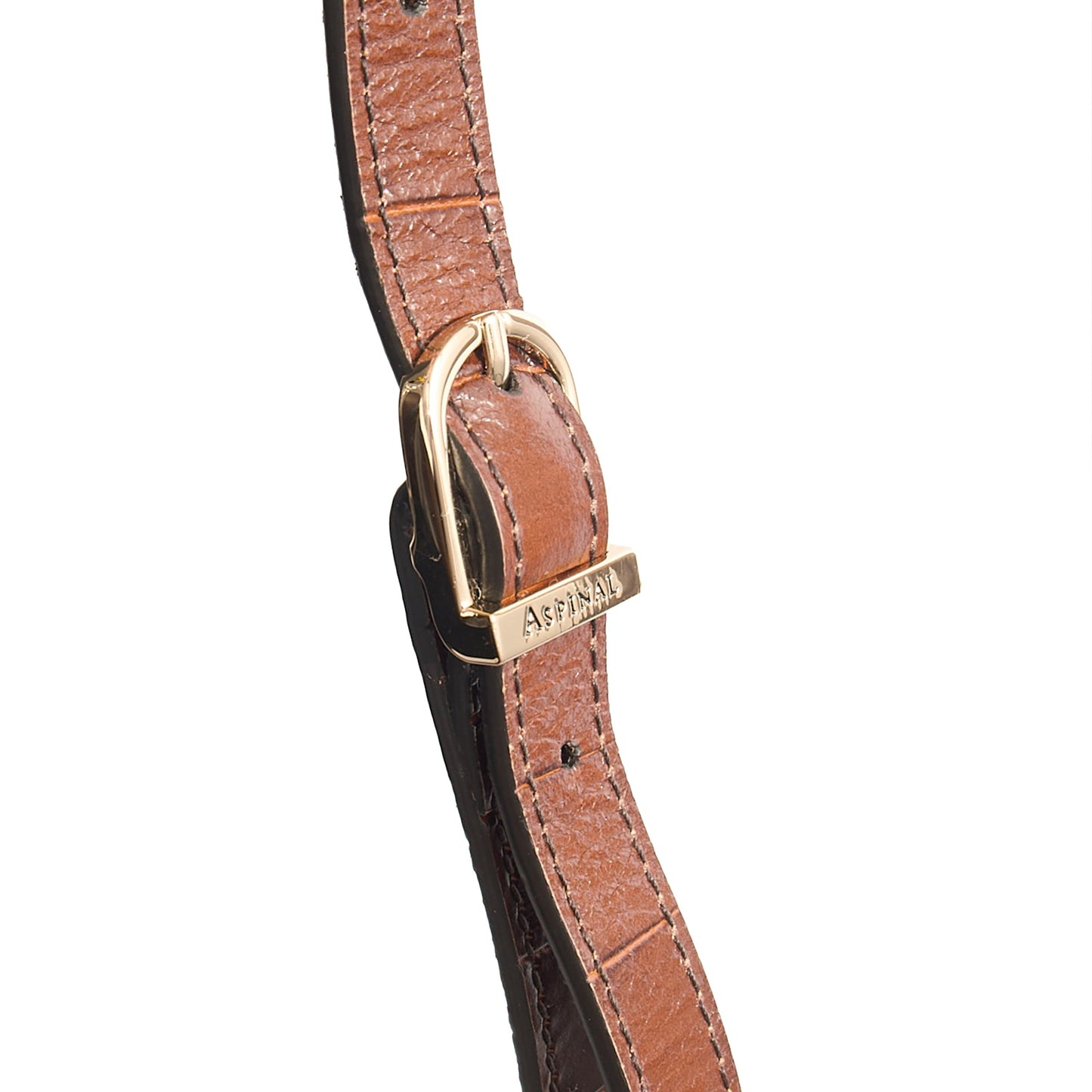 Aspinal of London Bucket Bag Padlock Bucket Bag in Brown, Exotic Effect Leather — Alternate View 12