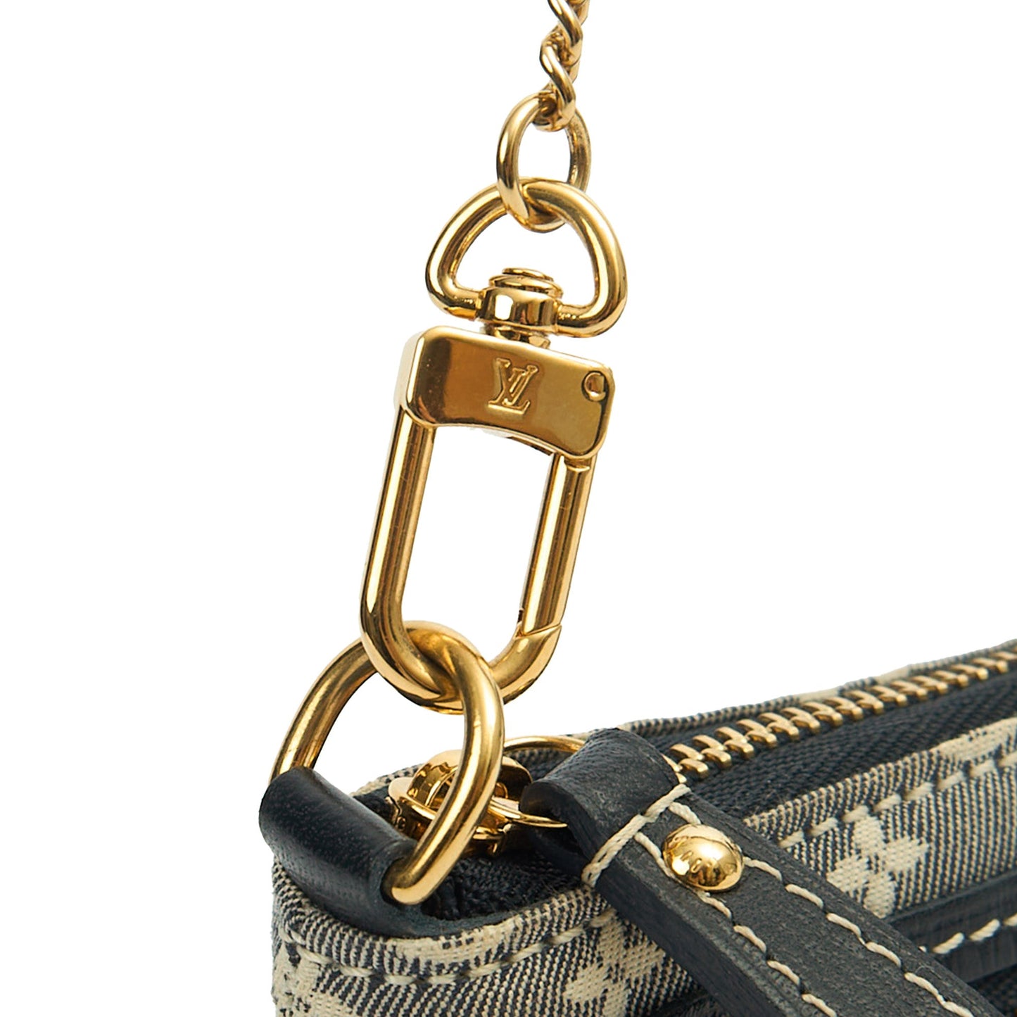 Louis Vuitton Mini Bag Mini Pochette Accessoires in Mini Lin Ebene, Canvas — Detail View