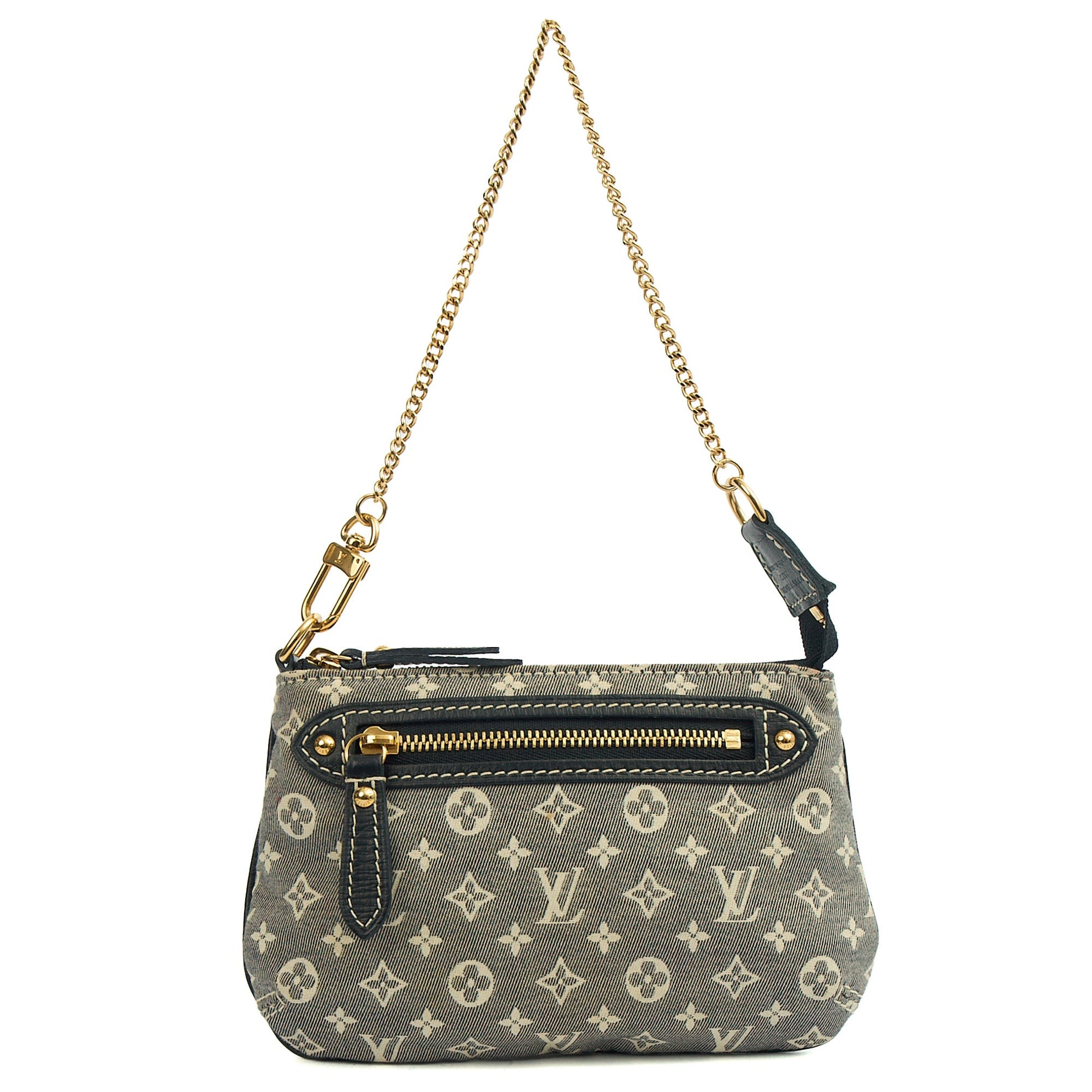 Louis Vuitton Mini Bag Mini Pochette Accessoires in Mini Lin Ebene, Canvas — Front View