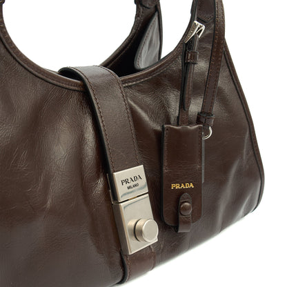 Prada Shoulder Bag Shoulder Bag in Brown, Leather — Detail View