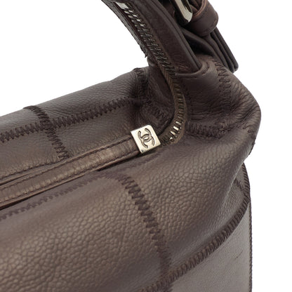 Chanel Top Handle CC Hobo in Purple, Leather — Side View