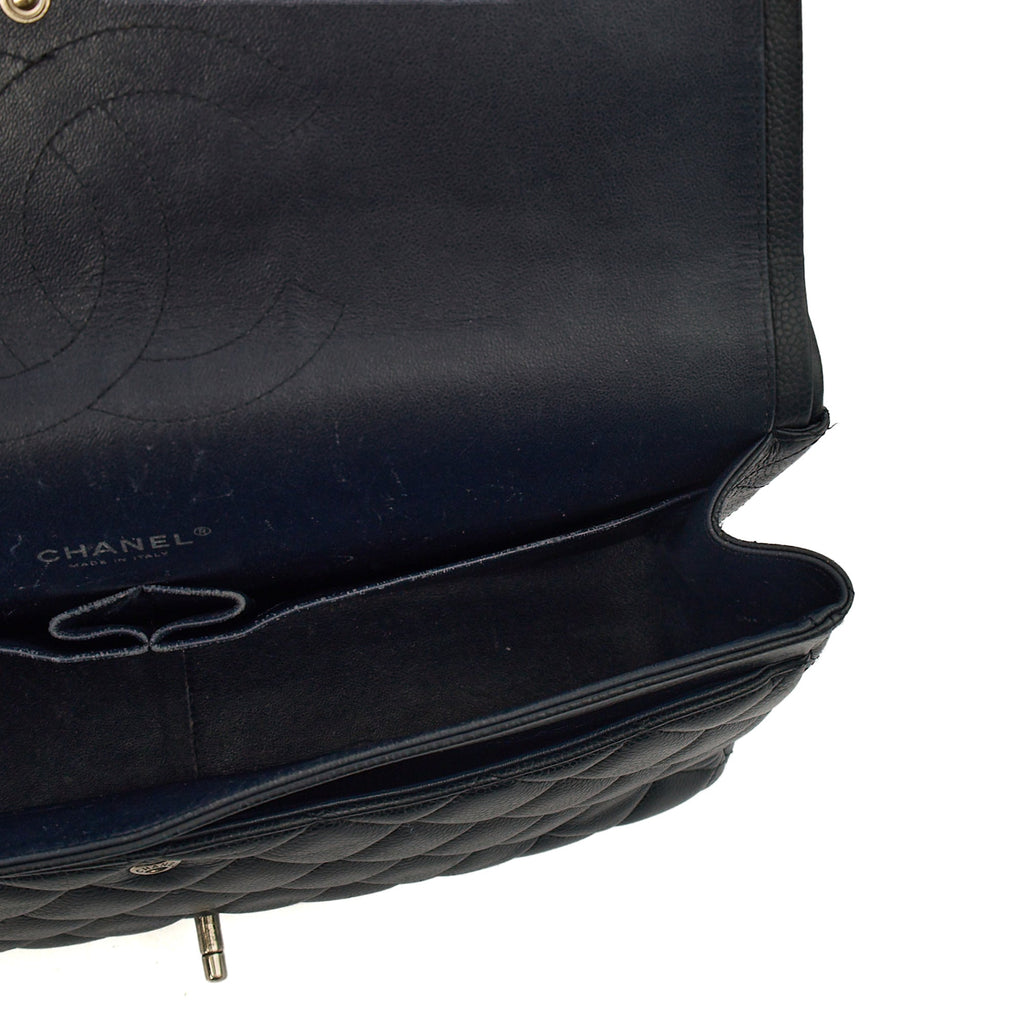 Chanel Shoulder Bag Classic - Maxi in Navy, Lambskin Leather — Alternate View 12