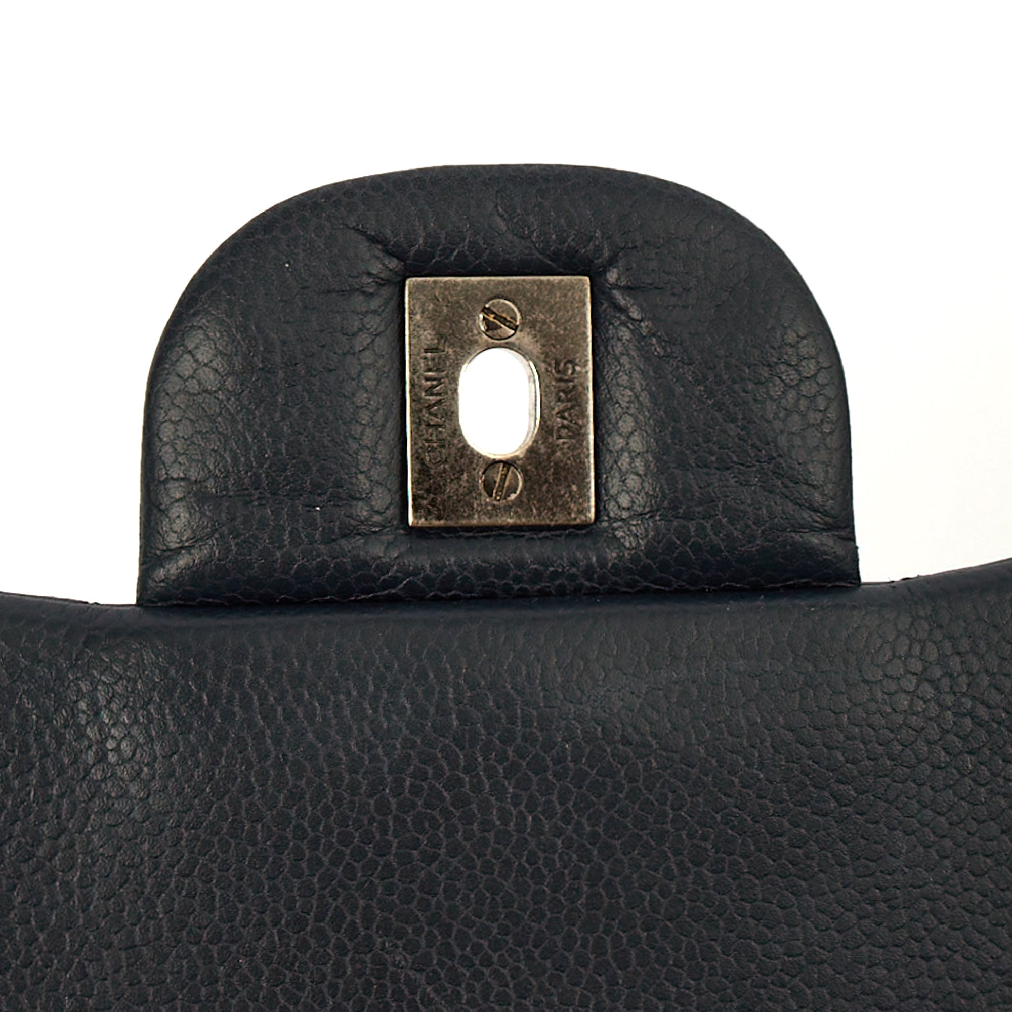 Chanel Shoulder Bag Classic - Maxi in Navy, Lambskin Leather — Alternate View 10