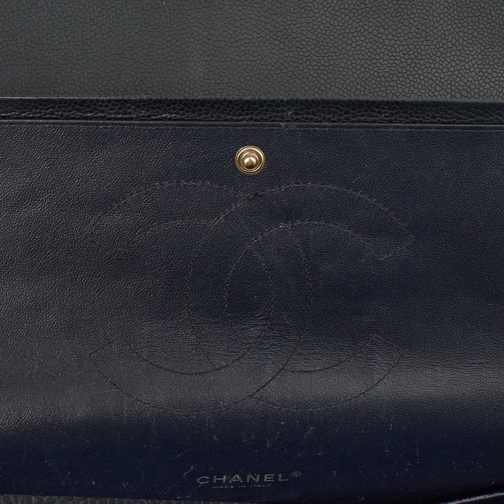 Chanel Shoulder Bag Classic - Maxi in Navy, Lambskin Leather — Alternate View 11