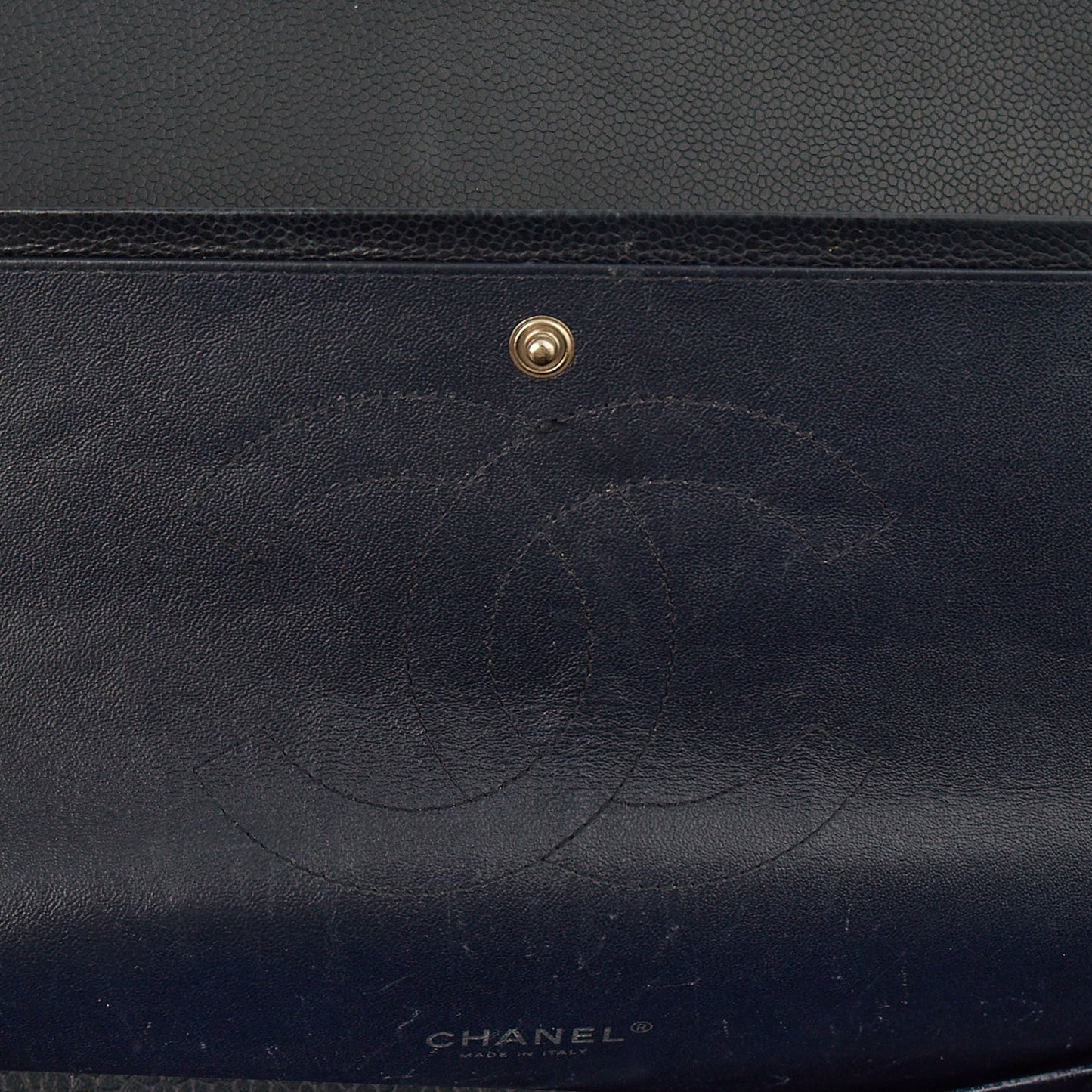 Chanel Shoulder Bag Classic - Maxi in Navy, Lambskin Leather — Alternate View 11