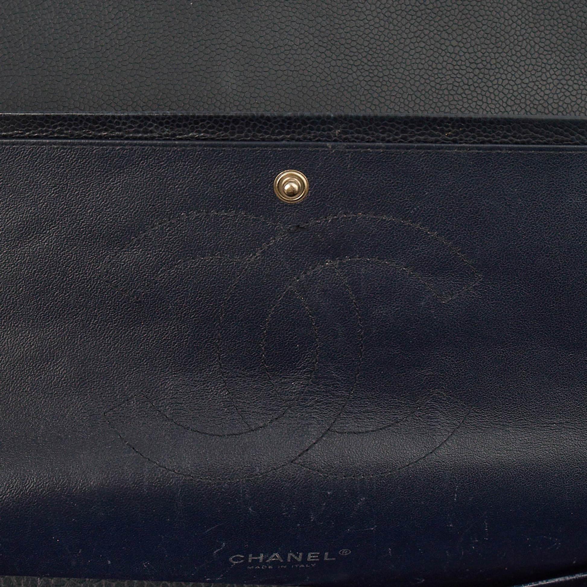 Chanel Shoulder Bag Classic - Maxi in Navy, Lambskin Leather — Alternate View 11