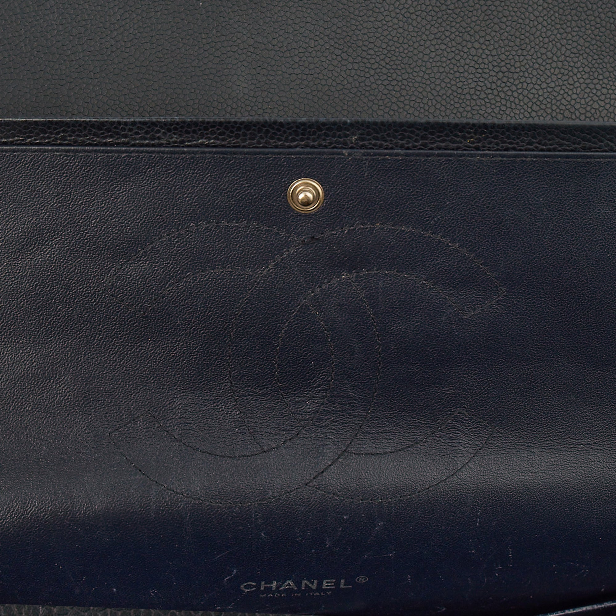 Chanel Shoulder Bag Classic - Maxi in Navy, Lambskin Leather — Alternate View 11