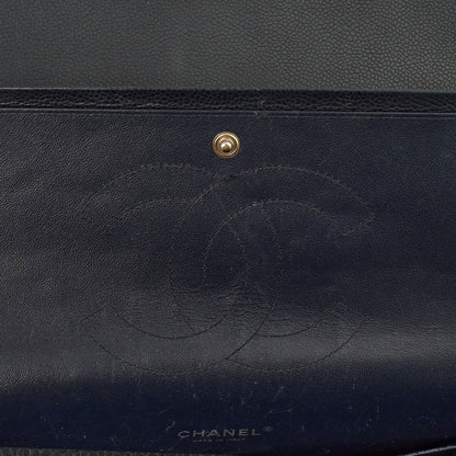 Chanel Shoulder Bag Classic - Maxi in Navy, Lambskin Leather — Alternate View 11