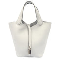Hermes Picotin 18 in Bleu Pale, Clemence Leather — Front View