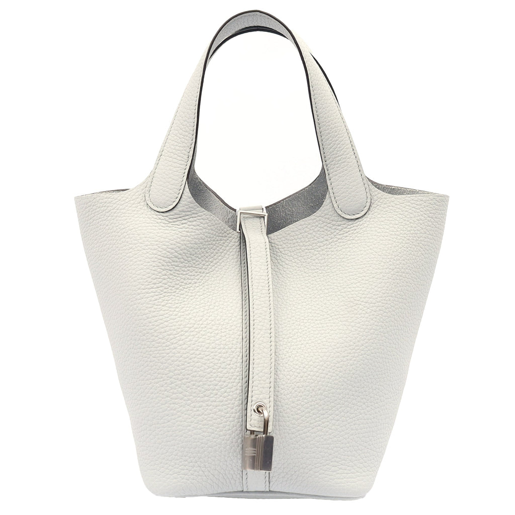 Hermes Picotin 18 in Bleu Pale, Clemence Leather — Alternate View 14