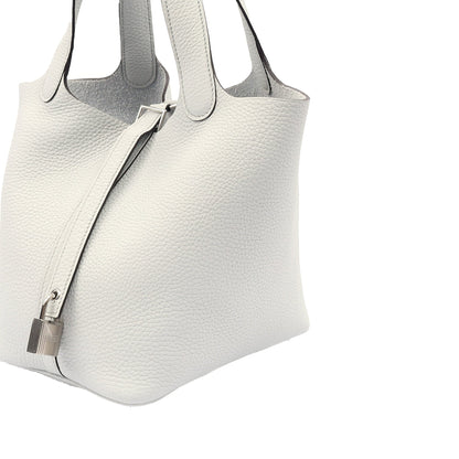 Hermes Picotin 18 in Bleu Pale, Clemence Leather — Alternate View 18