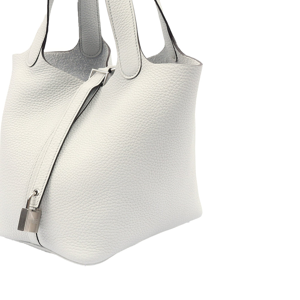 Hermes Picotin 18 in Bleu Pale, Clemence Leather — Alternate View 31