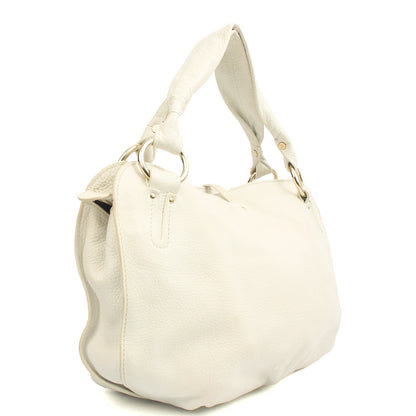 Celine Tote Vintage Tote in White, Box Calfskin — Alternate View 8