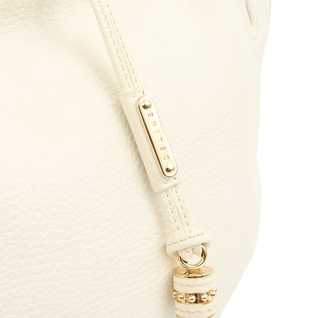Celine Tote Vintage Tote in White, Box Calfskin — Alternate View 12