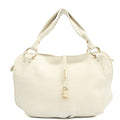 Celine Tote Vintage Tote in White, Box Calfskin — Front View
