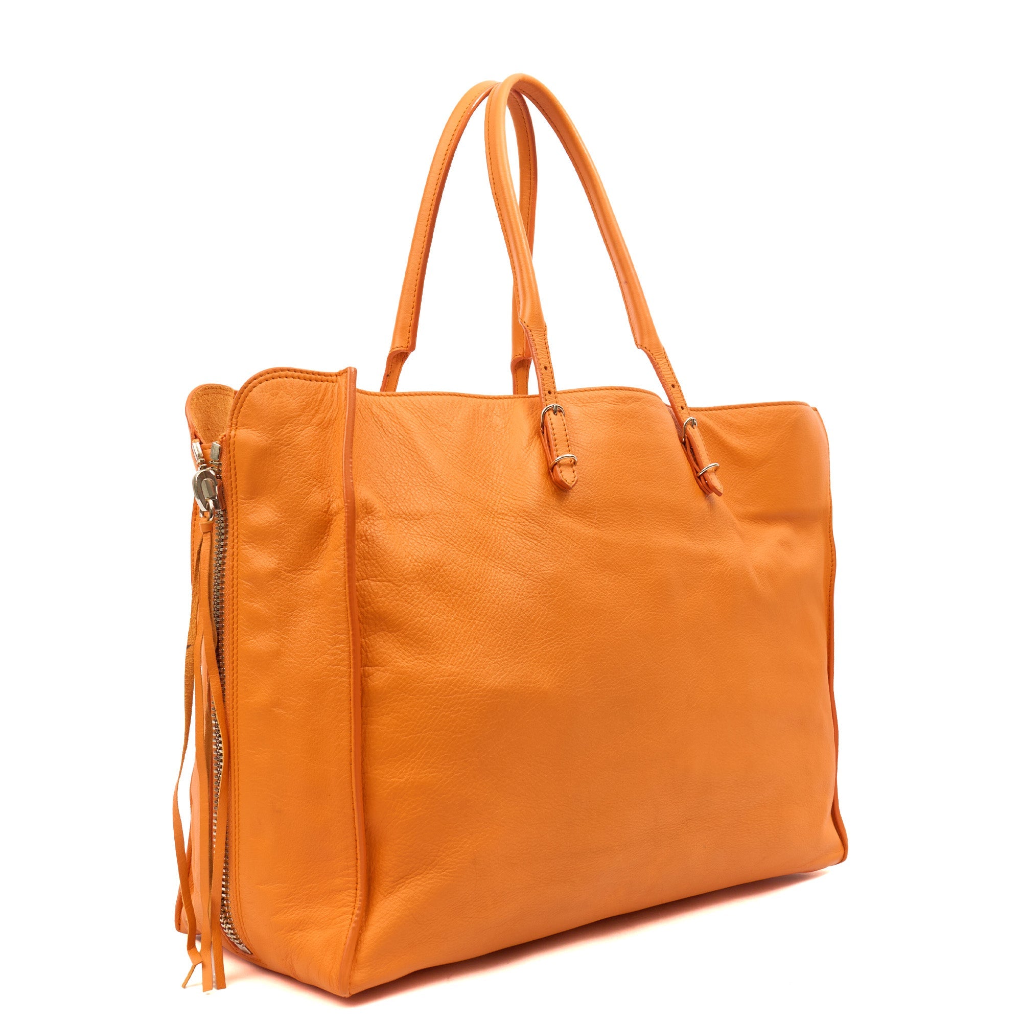 Balenciaga Tote Papier A3 Tote in Orange, Leather — Alternate View 18