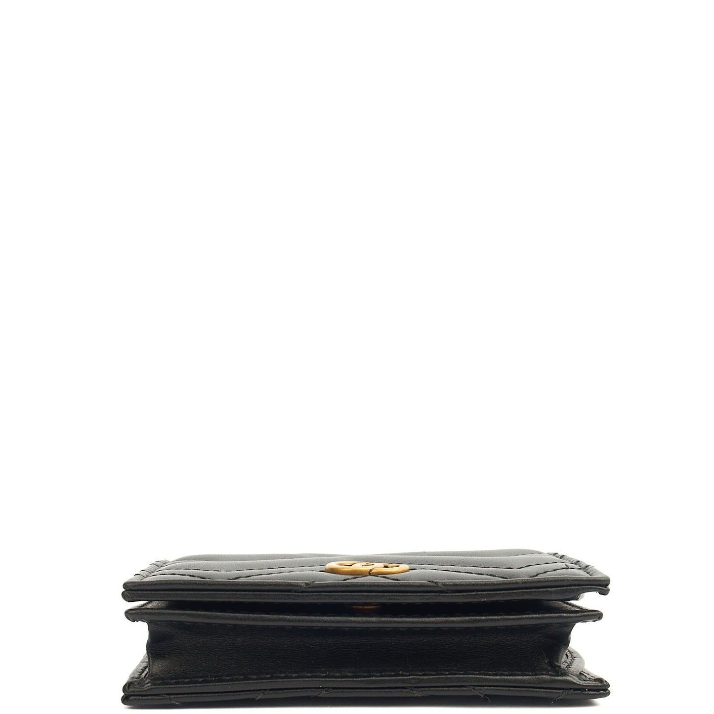 Gucci Wallet Bi-fold Marmont Wallet in Black, Leather — Top View