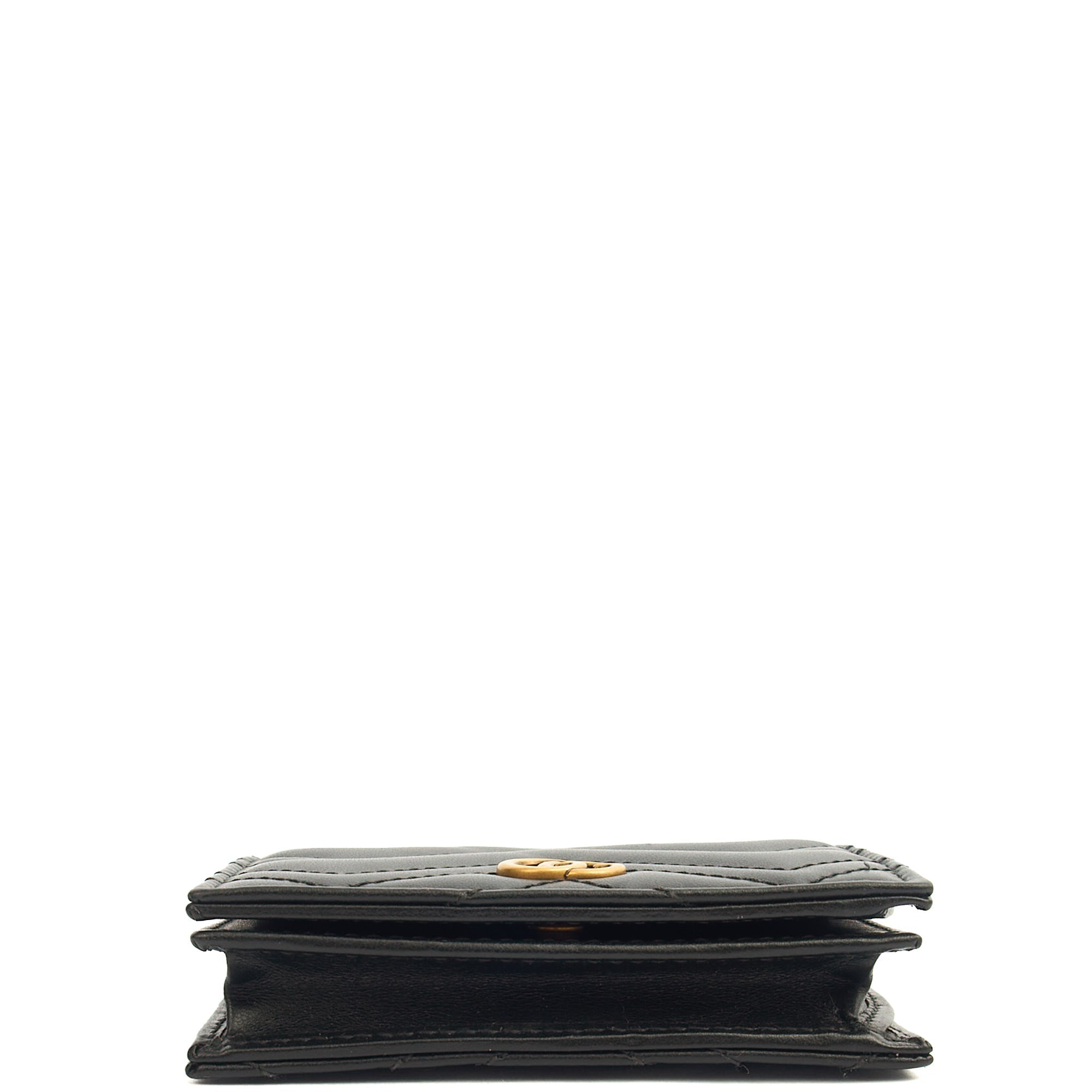 Gucci Wallet Bi-fold Marmont Wallet in Black, Leather — Top View