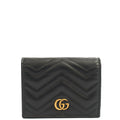 Gucci Wallet Bi-fold Marmont Wallet in Black, Leather — Front View