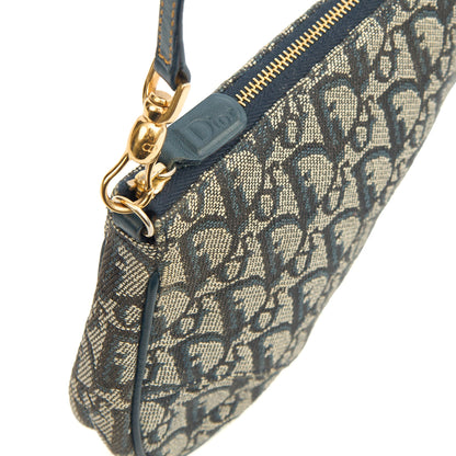 Christian Dior Mini Bag Saddle Pochette in Denim, Dior Oblique Embroidery — Lifestyle View