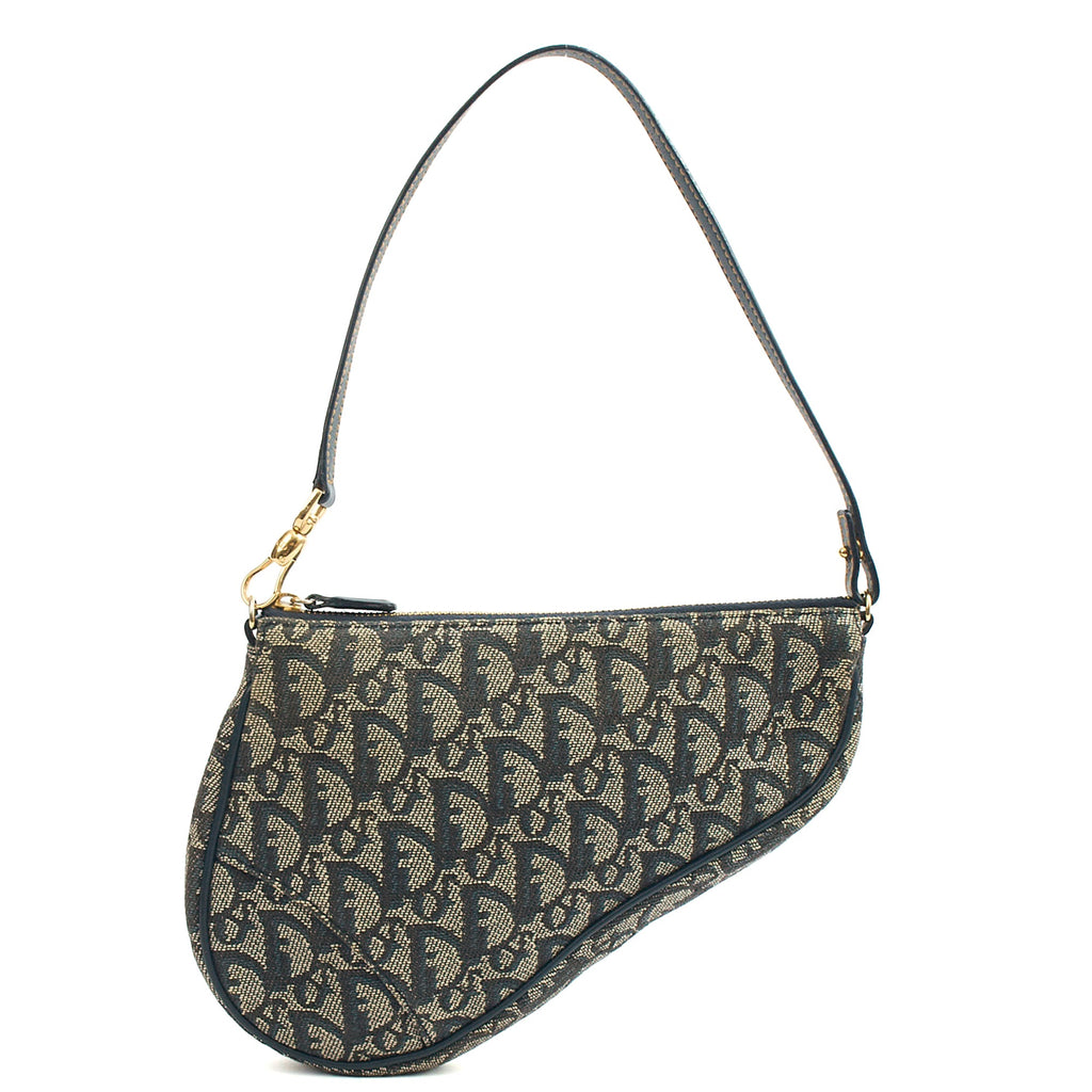Christian Dior Mini Bag Saddle Pochette in Denim, Dior Oblique Embroidery — Alternate View 7