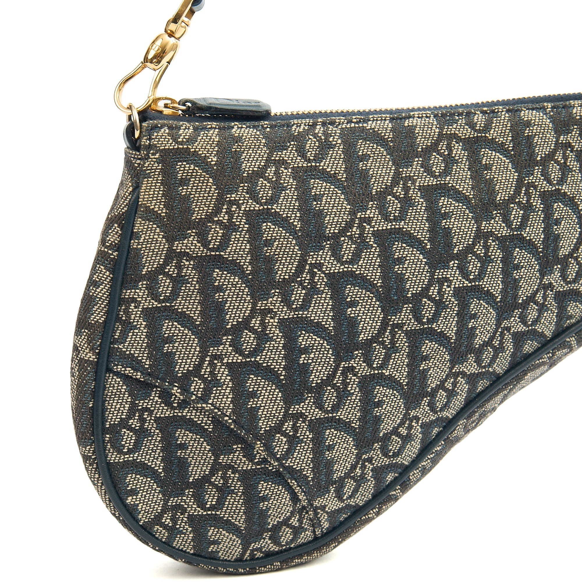 Christian Dior Mini Bag Saddle Pochette in Denim, Dior Oblique Embroidery — Alternate View 11