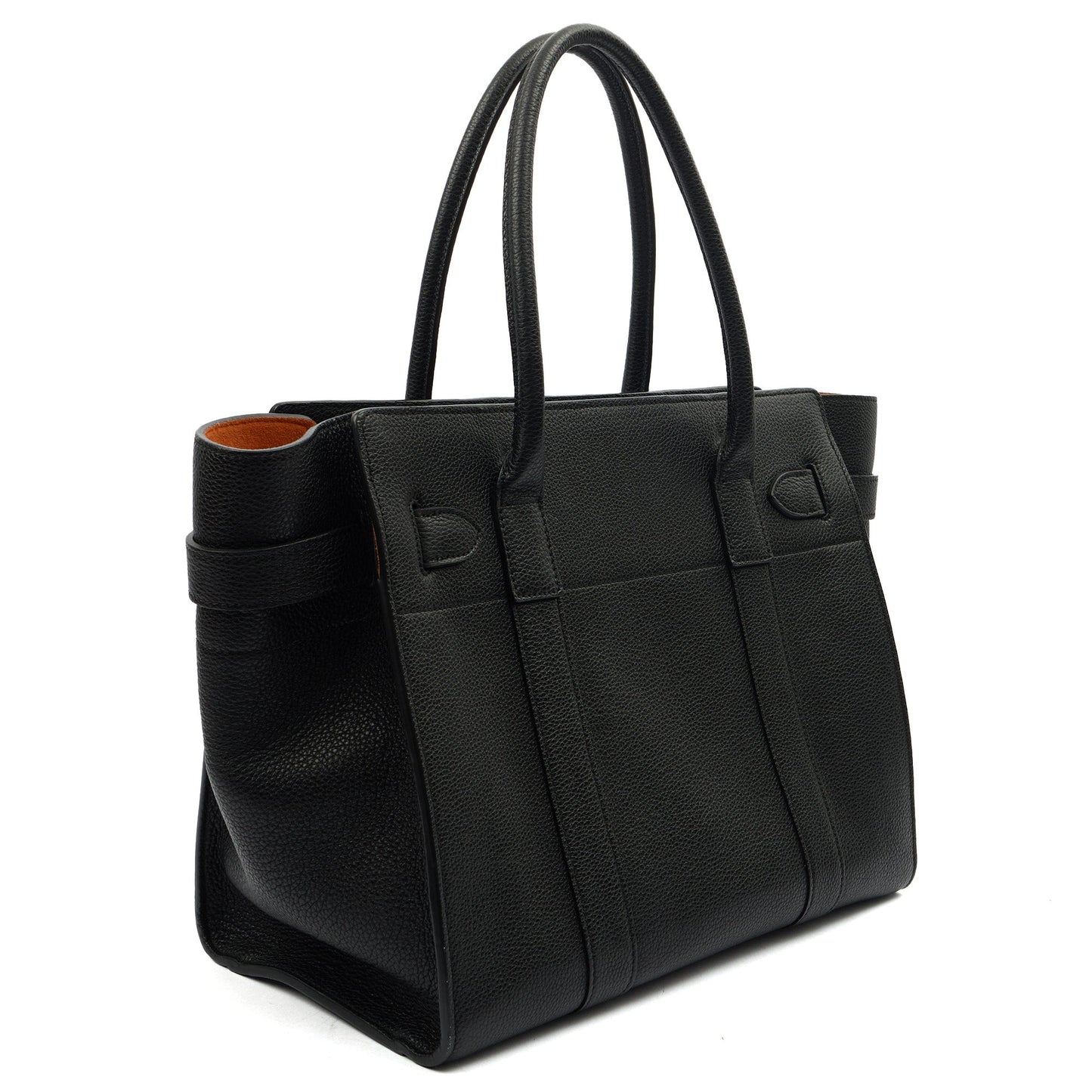 Mulberry Tote Zipped Bayswater in Black, Calfskin Leather — Back View