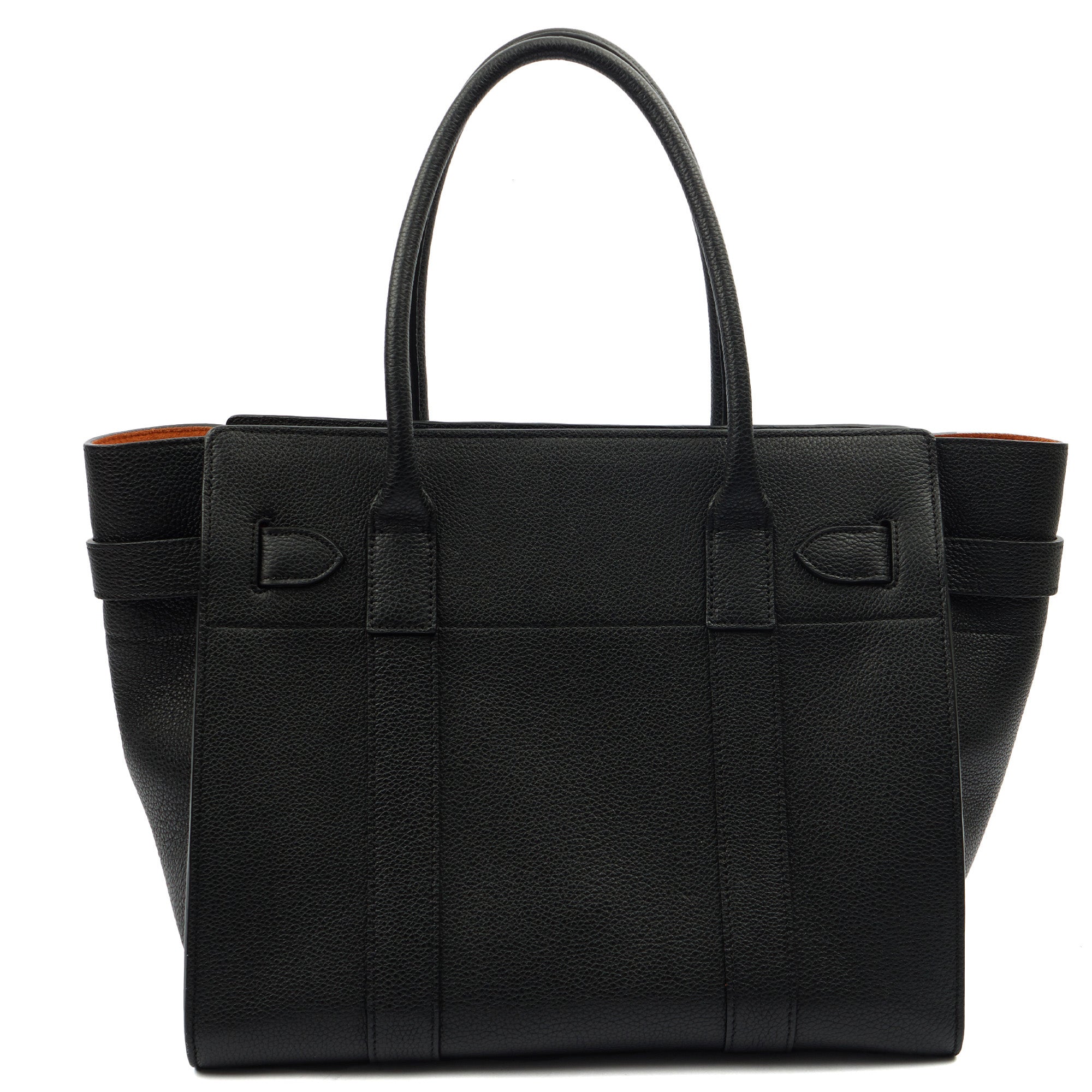 Mulberry Tote Zipped Bayswater in Black, Calfskin Leather — Top View