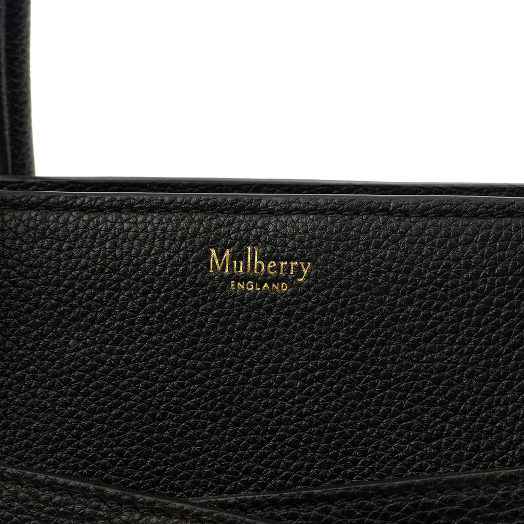 Mulberry Tote Zipped Bayswater in Black, Calfskin Leather — Side View