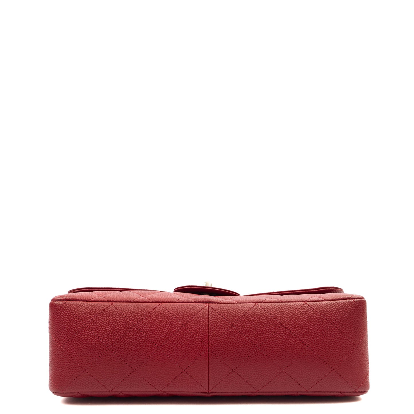 Chanel Shoulder Bag Classic Single Flap - Jumbo in Red, Caviar Leather — Alternate View 14