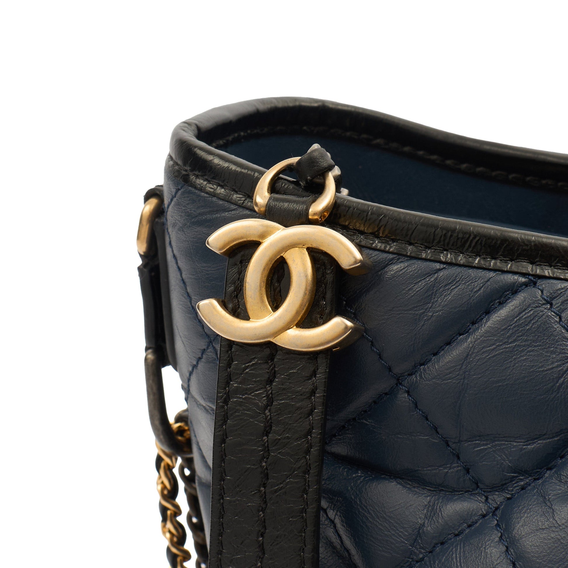 Chanel Cross Body Gabrielle Hobo - Small in Blue, Crinkled Calfskin Leather — Alternate View 10