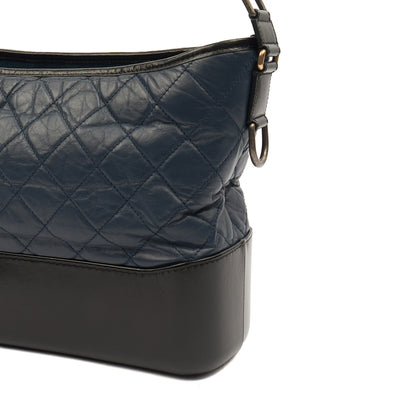 Chanel Cross Body Gabrielle Hobo - Small in Blue, Crinkled Calfskin Leather — Lifestyle View