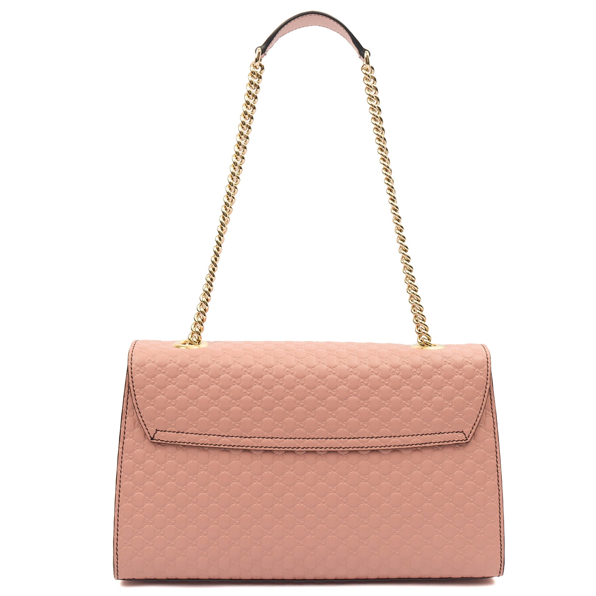 Gucci Emily Shoulder Bag in Pink, Guccissima — Top View