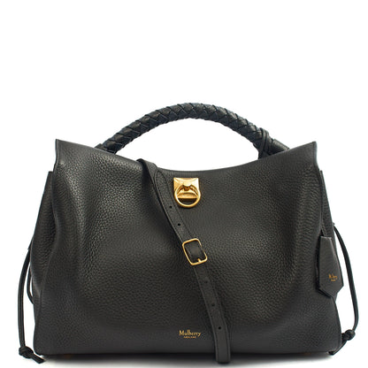 Mulberry Tote Iris - Large in Black, Calfskin Leather — Front View