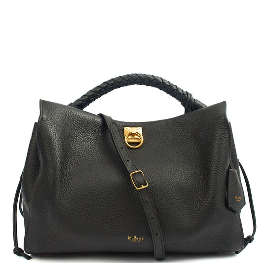 Mulberry Tote Iris - Large in Black, Calfskin Leather — Front View