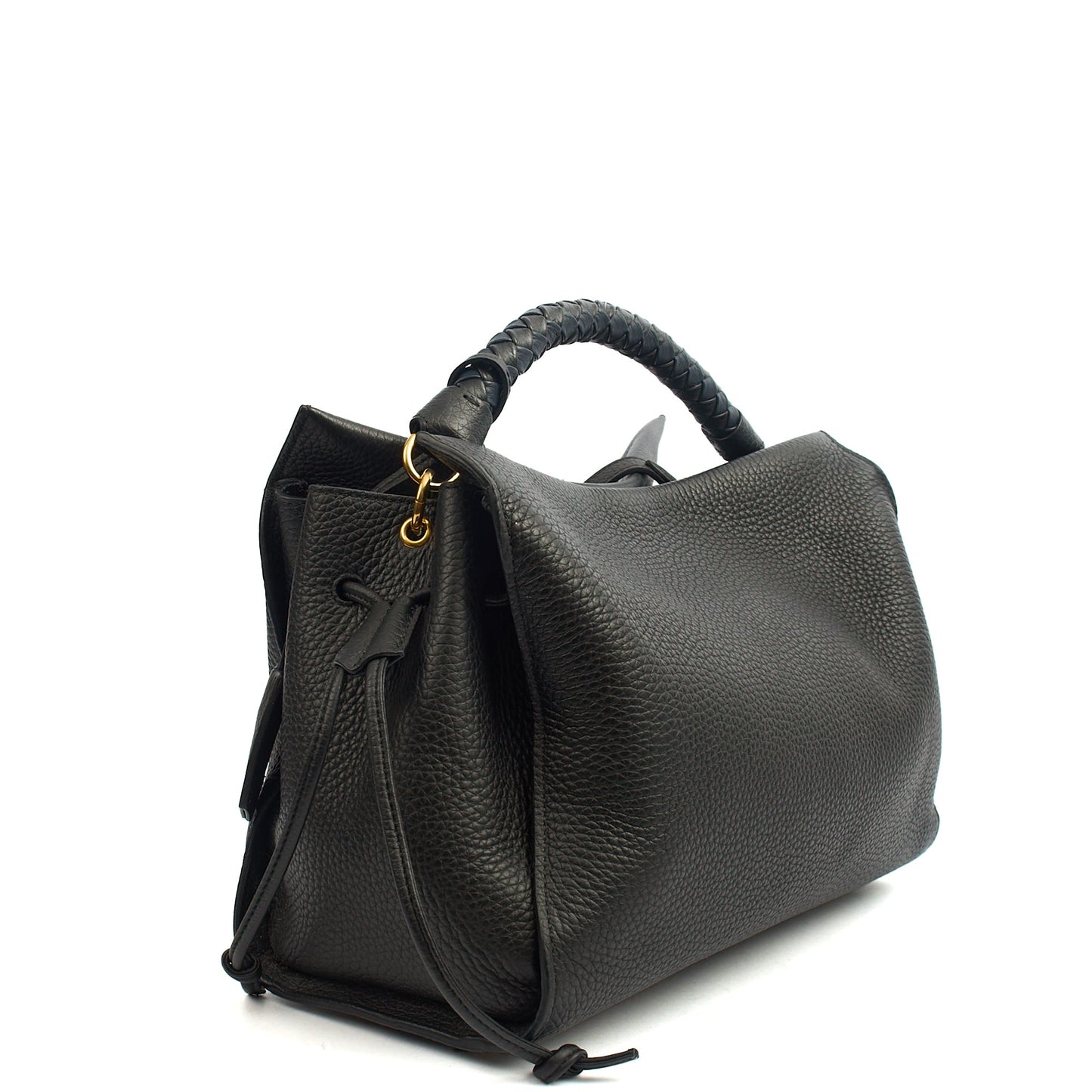 Mulberry Tote Iris - Large in Black, Calfskin Leather — Side View