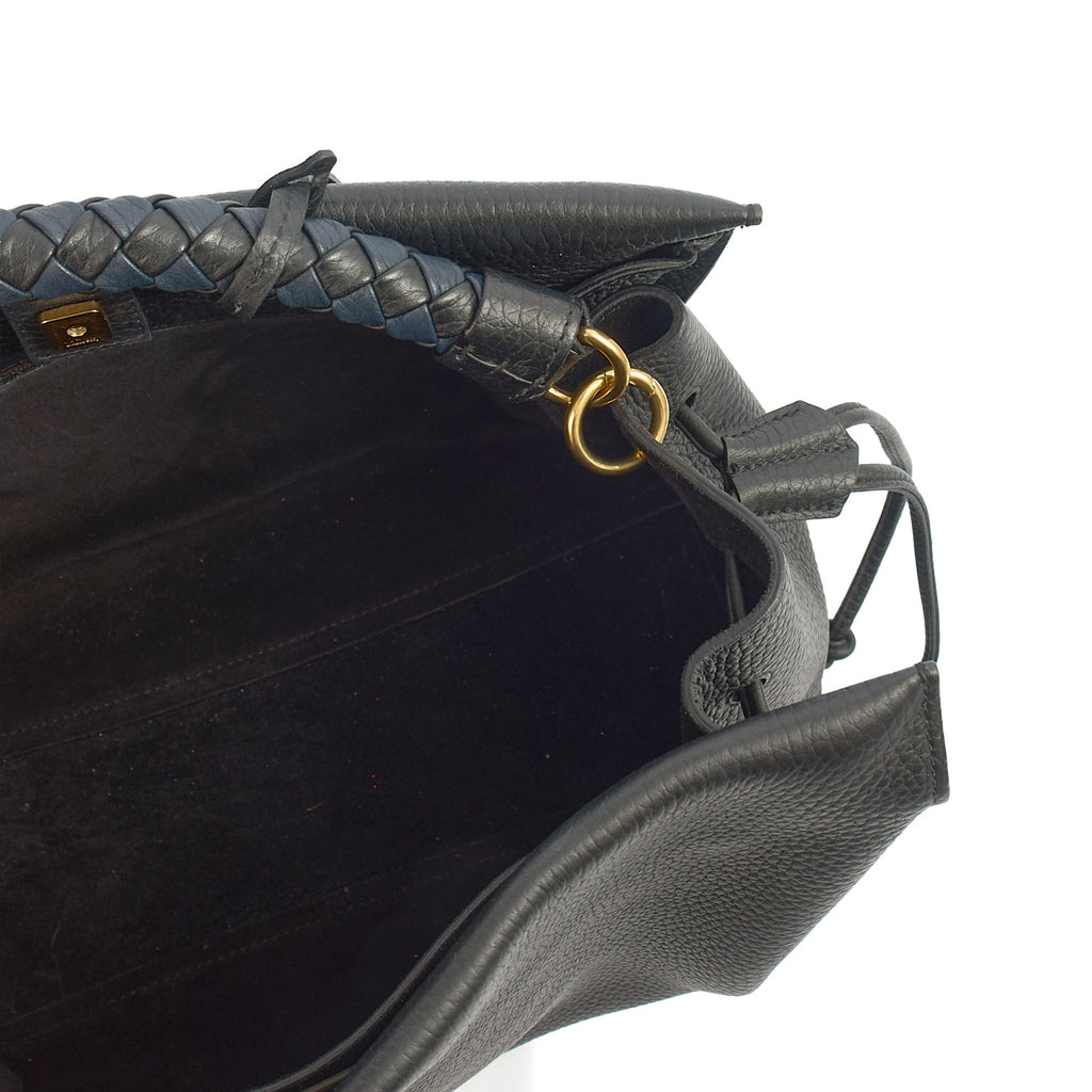 Mulberry Tote Iris - Large in Black, Calfskin Leather — Detail View