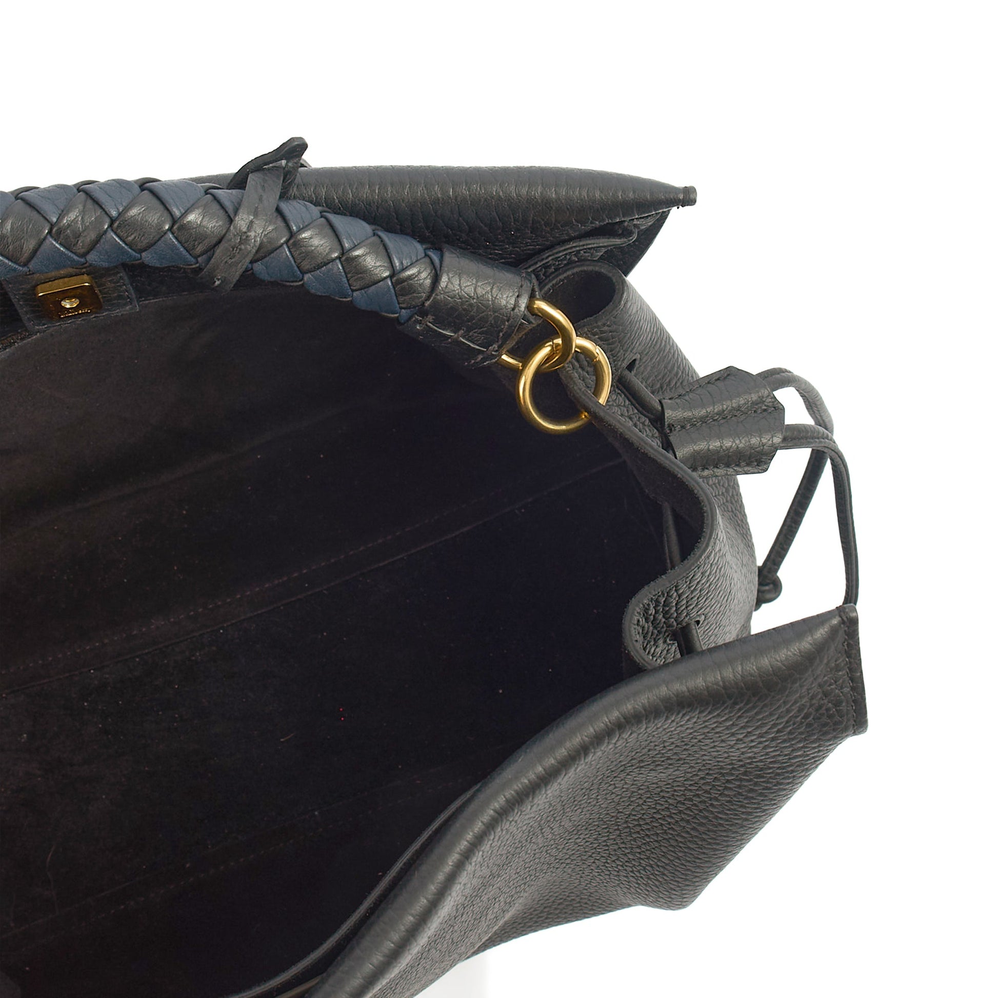 Mulberry Tote Iris - Large in Black, Calfskin Leather — Detail View