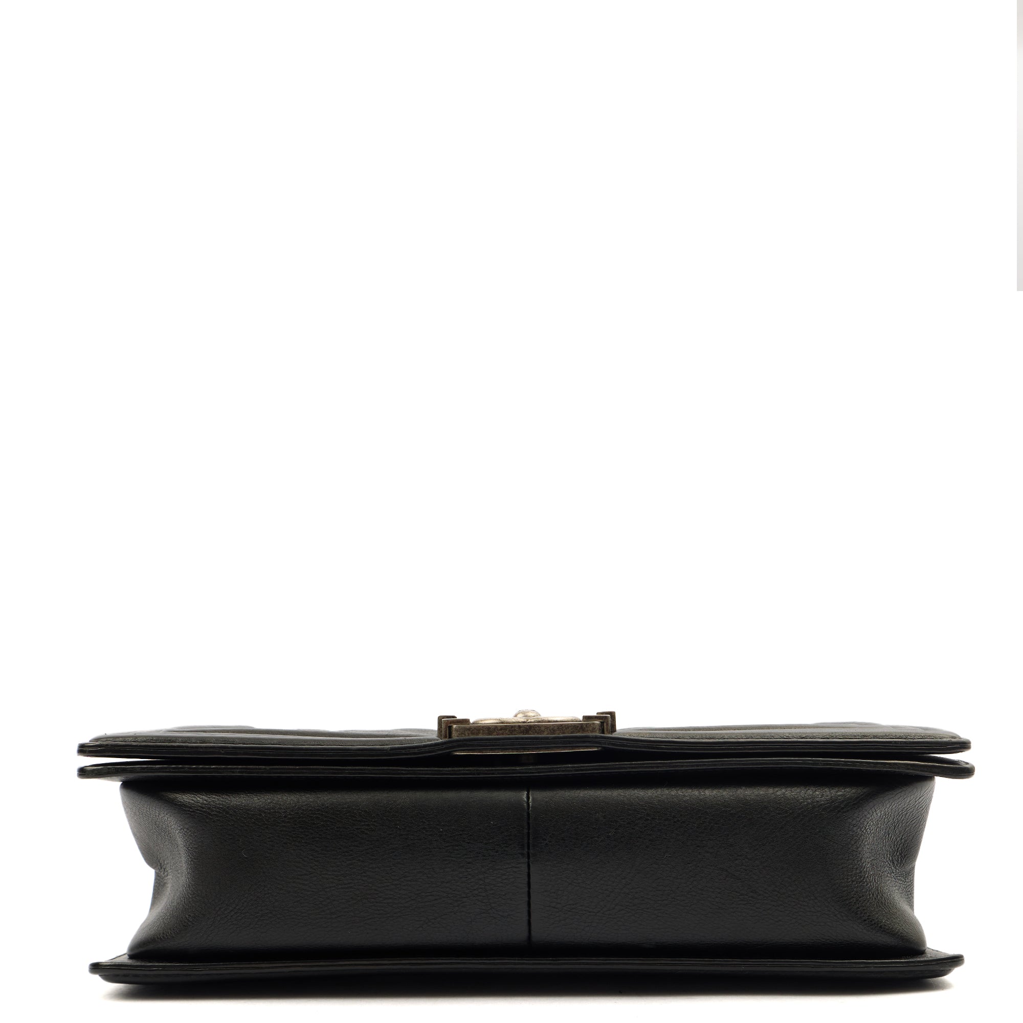 Chanel Shoulder Bag Boy - New Medium in Black, Calfskin Leather — Lifestyle View