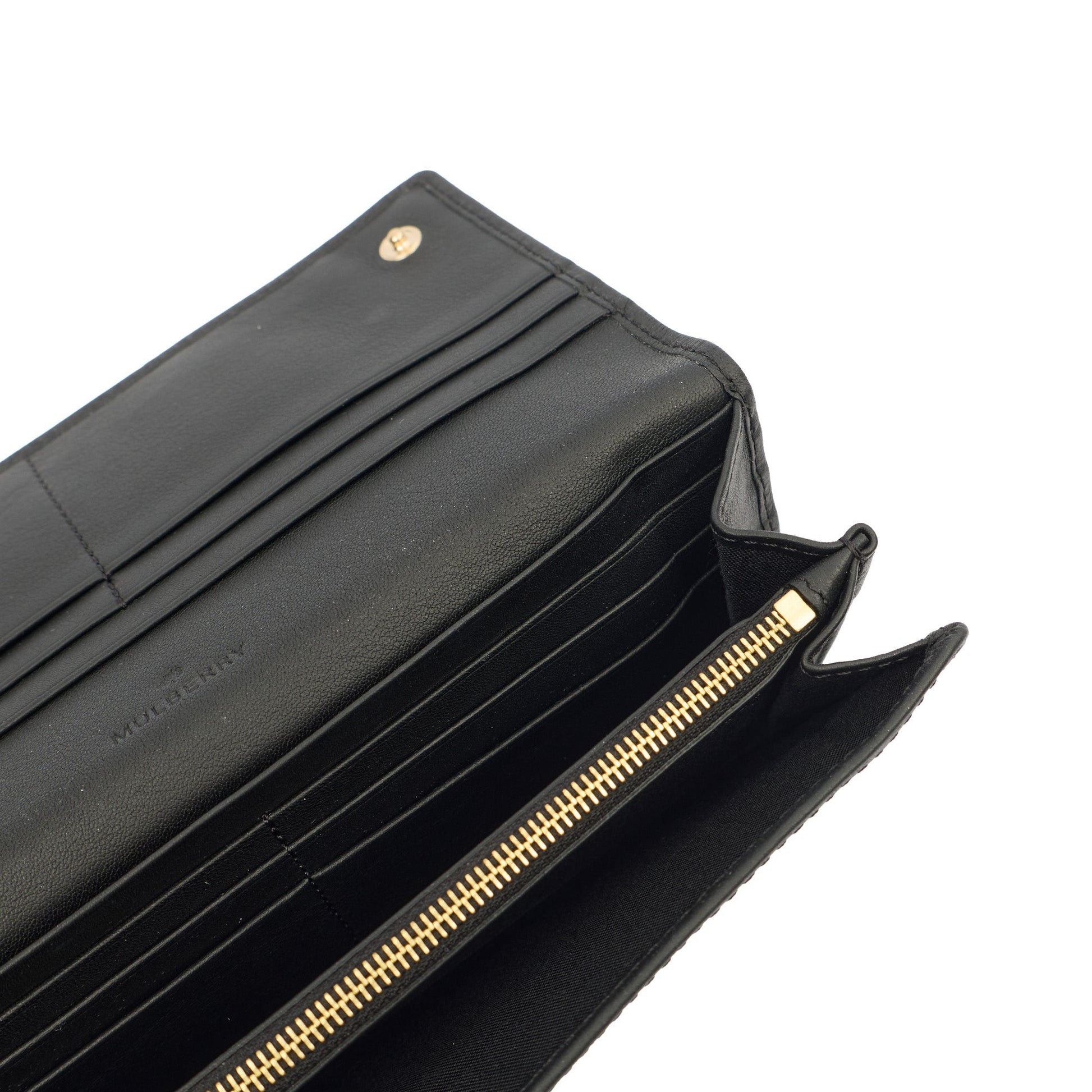 Mulberry Wallet Wallet in Black, Calfskin Leather — Detail View