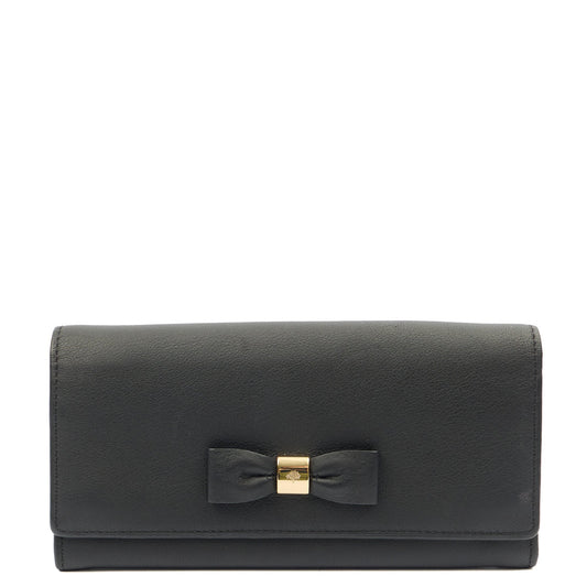 Mulberry Wallet Wallet in Black, Calfskin Leather — Front View