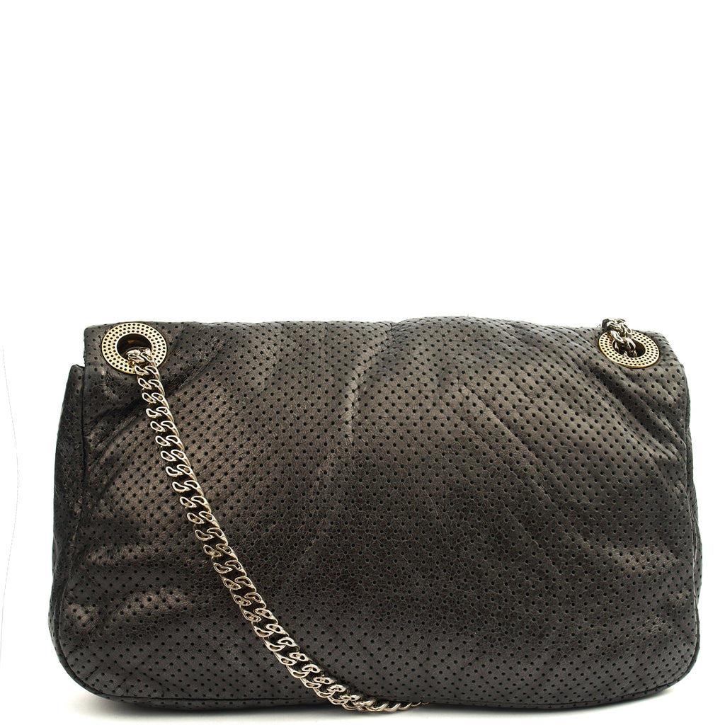Chanel Shoulder Bag 2.55 Reissue in Black, Calfskin Leather — Back View