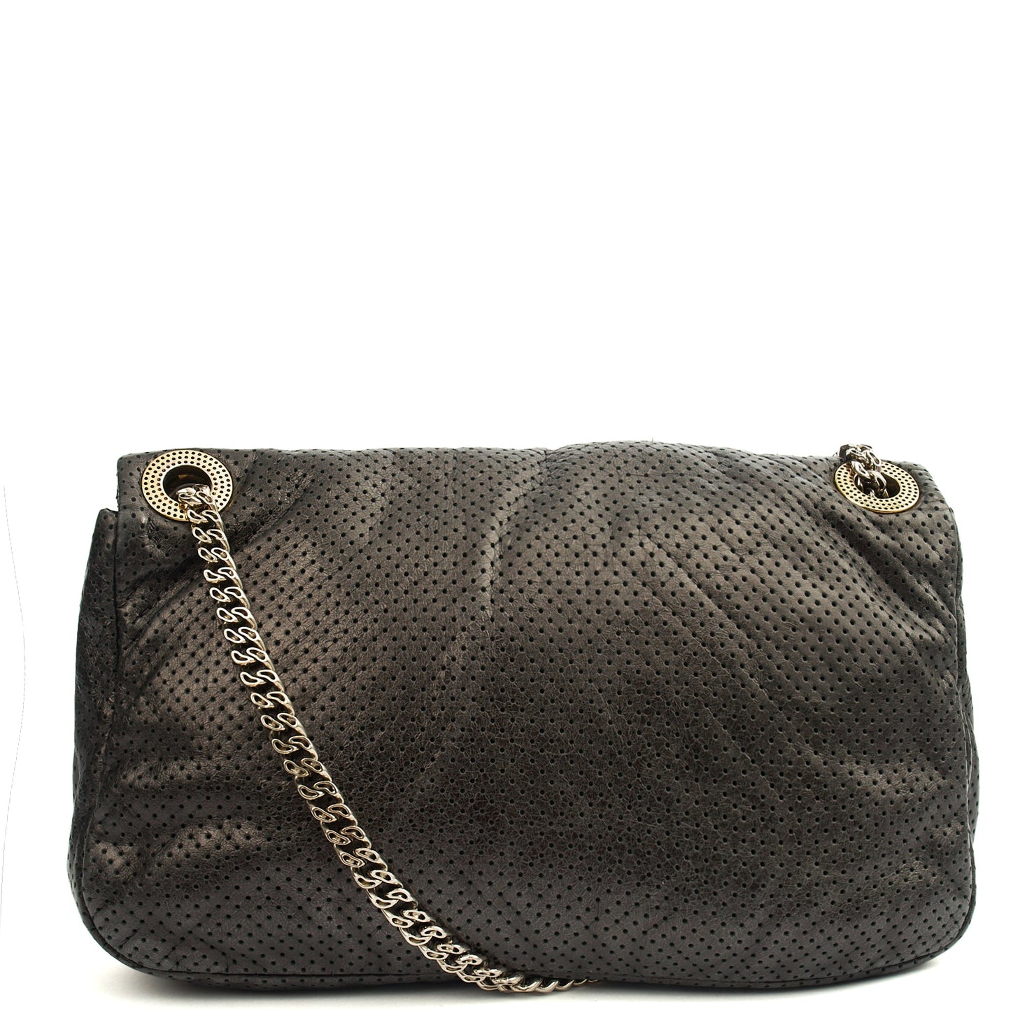 Chanel Shoulder Bag 2.55 Reissue in Black, Calfskin Leather — Back View